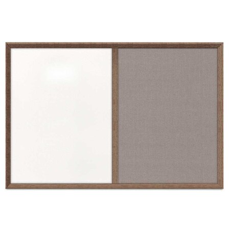 United Visual Products Enclosed Corkboard, 1 Door, 24"x36", 4" Fra UV3422-SATIN-PUMICE